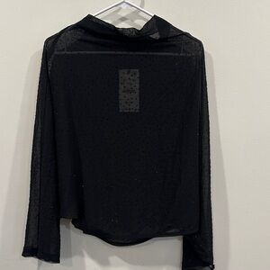 Zara Black Sheer with black rhinestones  Women's Blouse